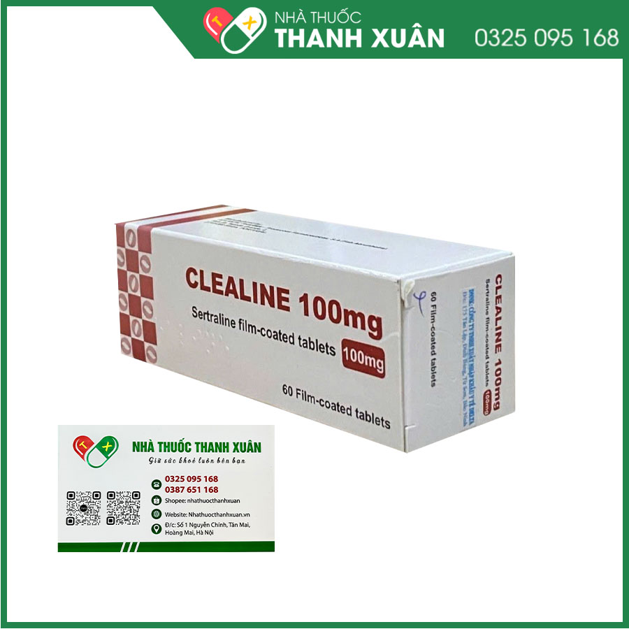 Clealine 100mg điều trị triệu chứng trầm cảm, rối loạn cưỡng bức ám ảnh (OCD), rối loạn hoảng loạn, rối loạn stress sau chấn thương (PTSD)